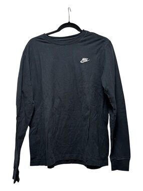 Nike Men's Black Long Sleeve Embroidered Logo Tee
